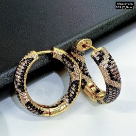 Сережки мед.сталь14К 10638 ( 2,9 см.) 